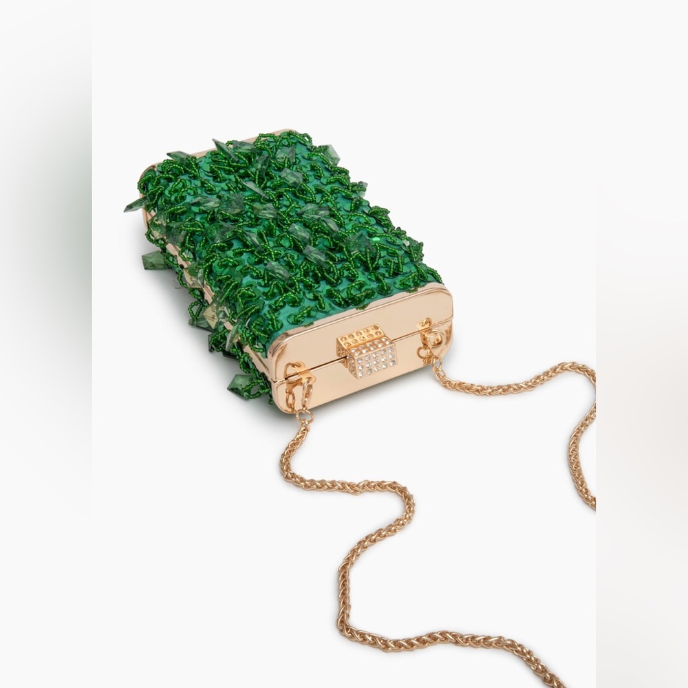 Beaded and sequined evening clutch